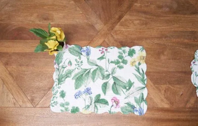 C & F Home C&f Home Marcy Blooms Scalloped Placemats Set Of 6 Floral Design All, 13" X 19" In Multi