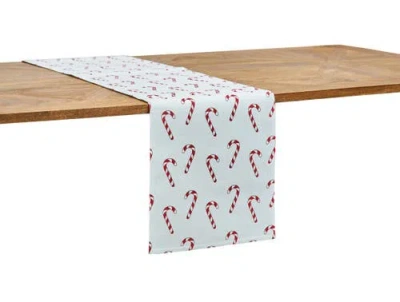 C & F Home C&f Home Candy Cane Wishes Table Runner 14" X 72" In Blue