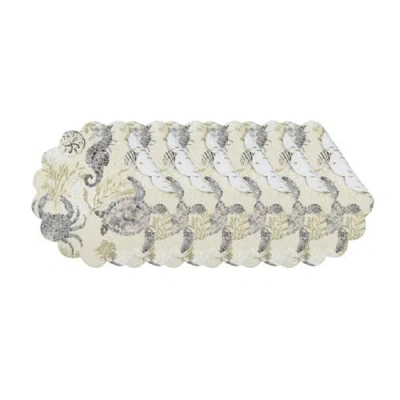 C & F Home C&f Home Cannon Beach Round Placemats Set Of 6, 17" Decor In Multi