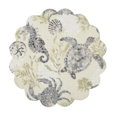 C & F Home C&f Home Cannon Beach Round Placemats Set Of 6, 17" Decor In Multi