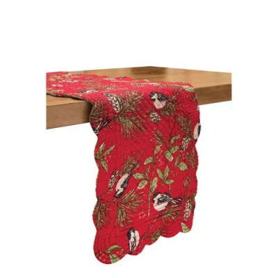 C & F Home C&f Home Chickadee Red Table Runner 14" X 51" In Red