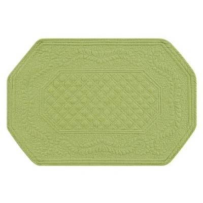C & F Home C&f Home Green Octagonal Placemats Set Of 6, 13" X 19" In Green