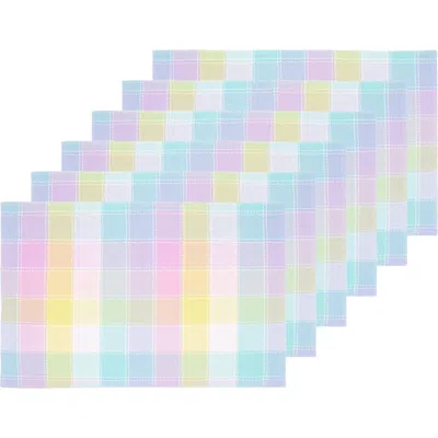 C & F Home C&f Home Hana Color Block Plaid Placemats Set Of 6, 13" X 19" In Multi