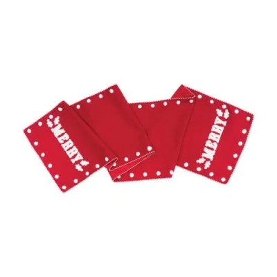Carol & Frank Nordic Merry Table Runner 14" X 72" In Red
