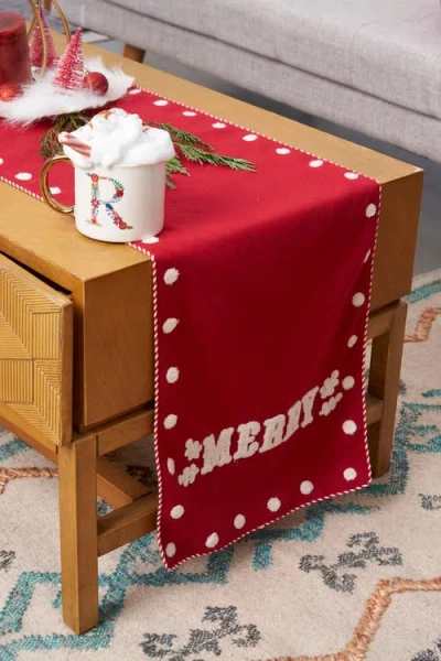 Carol & Frank Nordic Merry Table Runner 14" X 72" In Red