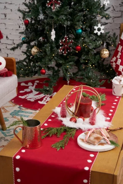 Carol & Frank Nordic Merry Table Runner 14" X 72" In Red