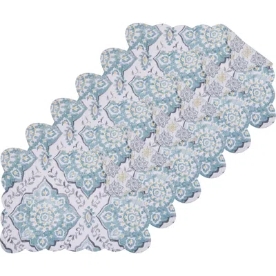 C & F Home C&f Home Harlan Placemats Set Of 6, 13" X 19" In Blue
