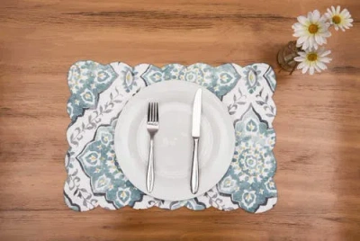 C & F Home C&f Home Harlan Placemats Set Of 6, 13" X 19" In Blue