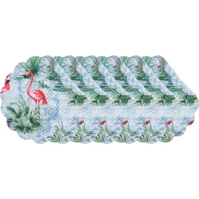 C & F Home C&f Home Paradise Coast Round Placemats Set Of 6, 17" Decor In Blue