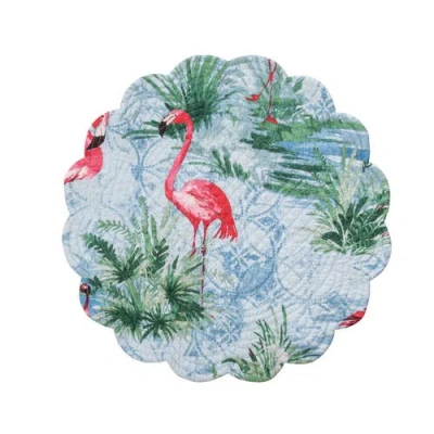 C & F Home C&f Home Paradise Coast Round Placemats Set Of 6, 17" Decor In Blue