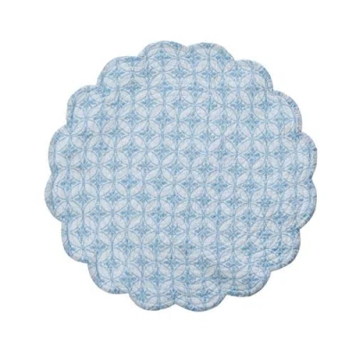 C & F Home C&f Home Paradise Coast Round Placemats Set Of 6, 17" Decor In Blue