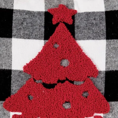 C & F Home C&f Home Christmas Franklin Farm Tree Tufted Plaid Accent Pillow, 12" X 12" In Black