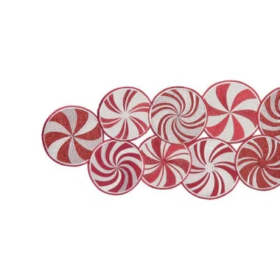C & F Home C&f Home Peppermint Table Runner 13" X 51" In Red