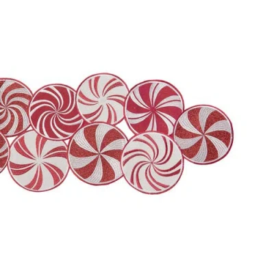 C & F Home C&f Home Peppermint Table Runner 13" X 51" In Red