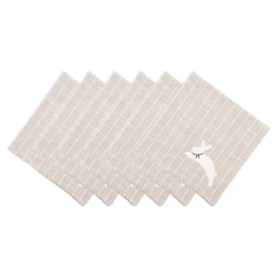 C & F Home C&f Home White Bunny Hop Stripe Napkin Set Of 6 In Neutral