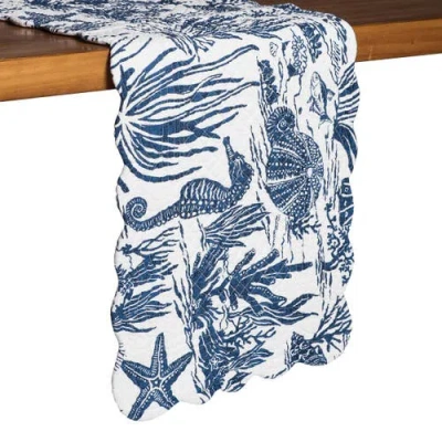 C & F Home C&f Home Waverly Reef Table Runner In Blue