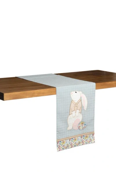 C & F Home C&f Home Bunny Rabbit Easter Eggs Table Runner 13" X 72" In Blue