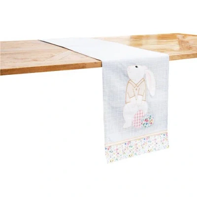 C & F Home C&f Home Bunny Rabbit Easter Eggs Table Runner 13" X 72" In Blue