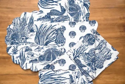 C & F Home C&f Home Waverly Reef Table Runner In Blue