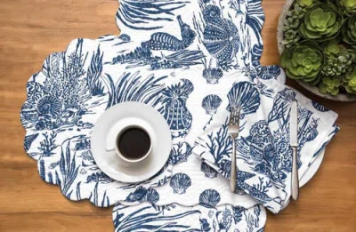 C & F Home C&f Home Waverly Reef Table Runner In Blue