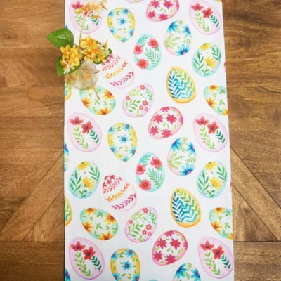 C & F Home C&f Home Easter Egg Charm & Plaid Table Runner 14" X 72" In Green