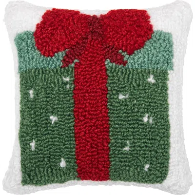 C & F Home C&f Home Dotted Present Hooked Christmas Throw Pillow, 8" X 8" In Multi