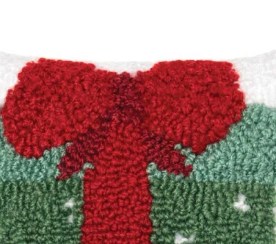 C & F Home C&f Home Dotted Present Hooked Christmas Throw Pillow, 8" X 8" In Multi