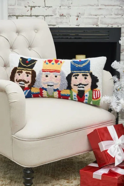 C & F Home C&f Home Nutcracker Trio Hooked Christmas Throw Pillow, 12" X 24" In Multi