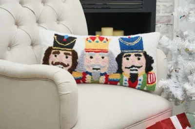 C & F Home C&f Home Nutcracker Trio Hooked Christmas Throw Pillow, 12" X 24" In Multi