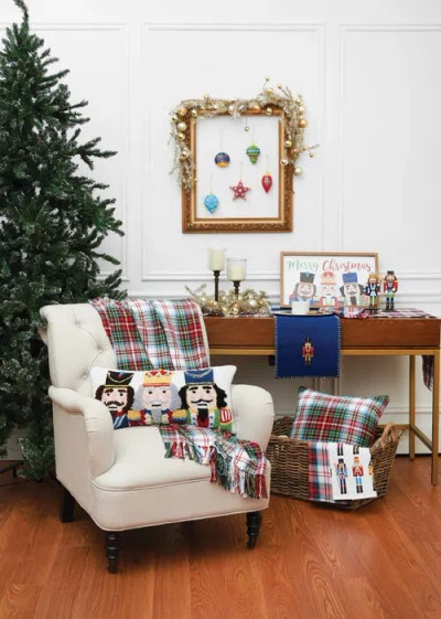 C & F Home C&f Home Nutcracker Trio Hooked Christmas Throw Pillow, 12" X 24" In Multi