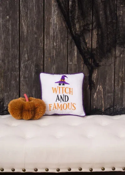 C & F Home C&f Home Witch And Famous Halloween Small/petite Accent Pillow, 10" X 10" In White