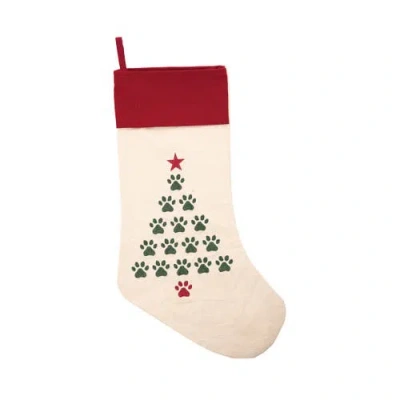 C & F Home C&f Home 8.5" X 20" Christmas Tree Paws Embroidered Hanging Large Christmas Stocking In Multi