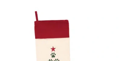 C & F Home C&f Home 8.5" X 20" Christmas Tree Paws Embroidered Hanging Large Christmas Stocking In Multi