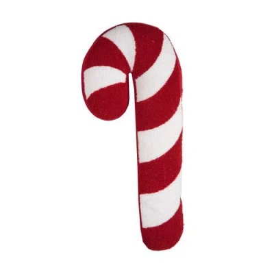 C & F Home C&f Home Candy Cane Shaped Christmas Throw Pillow, 11" X 25" In Red
