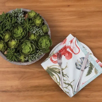 C & F Home C&f Home Behari Cotton Reversible Napkin Set Of 6 In Blue