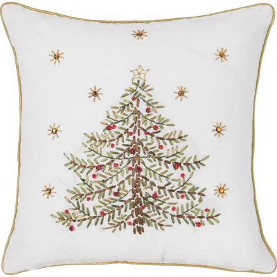 C & F Home C&f Home Christmas Tree Accent Throw Pillow, 18" X 18" In White