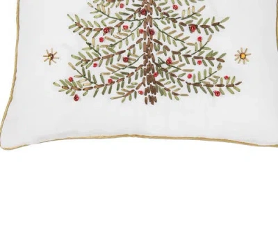 C & F Home C&f Home Christmas Tree Accent Throw Pillow, 18" X 18" In White