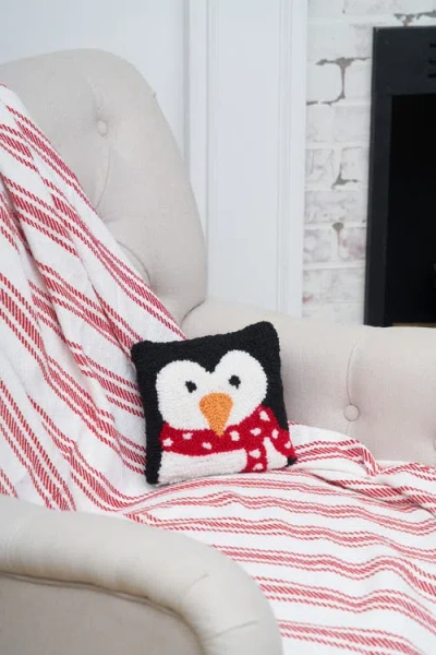 C & F Home C&f Home Penguin Small Throw Christmas Throw Pillow, 8" X 8" In Black