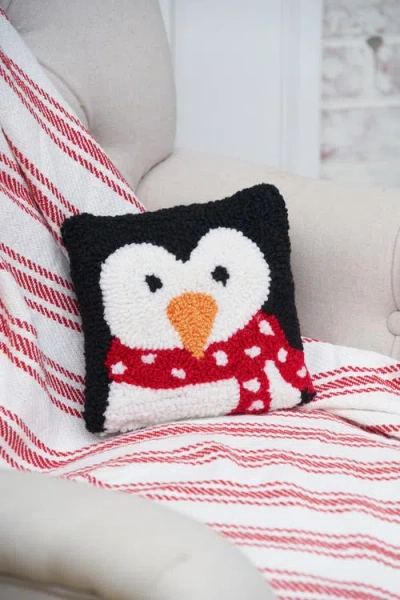 C & F Home C&f Home Penguin Small Throw Christmas Throw Pillow, 8" X 8" In Black