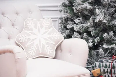 C & F Home C&f Home Snowflake Shaped Tufted Christmas Throw Pillow, 18" X 18" In Brown