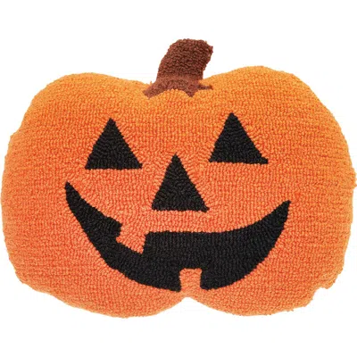 C & F Home C&f Home Jack O' Lantern Pumpkin Shaped Halloween Hooked Accent Throw Pillow 16" X 18" In Orange
