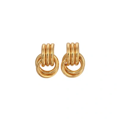 Heaven Mayhem Baby Knot Multi Row Drop Earrings In Gold