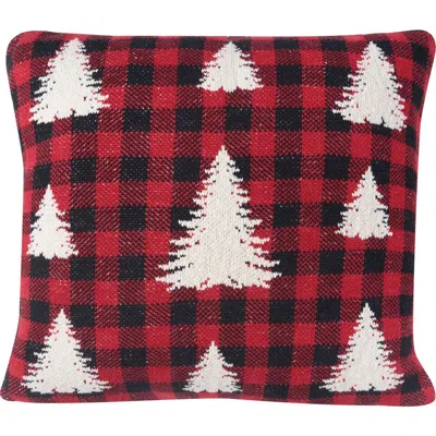 C & F Home C&f Home Pine Trees On Plaid Christmas Pillow, 20" X 20" In Red
