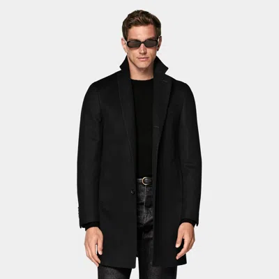 Suitsupply Black Overcoat In Black