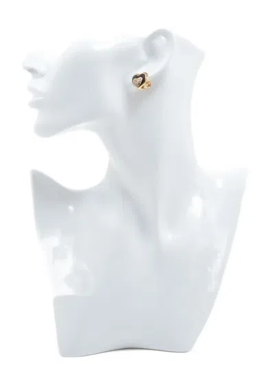 Pre-owned Dior 1980-1990 Heart-shaped Clip-on Earrings In Gold