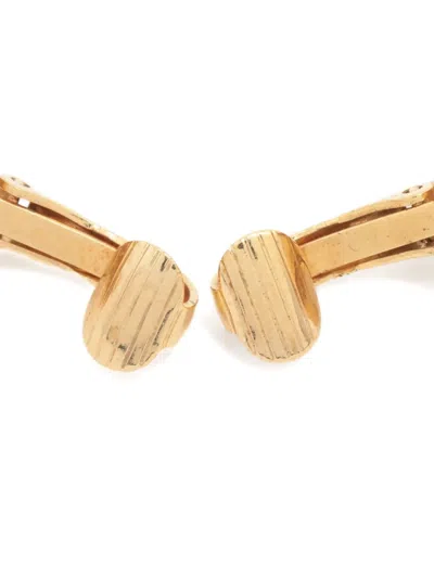 Pre-owned Dior 1980-1990 Heart-shaped Clip-on Earrings In Gold