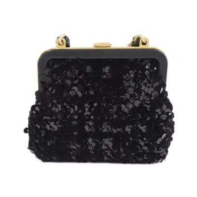 Pre-owned Chanel Black Tweed Spangles Clutch Bag ()