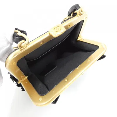 Pre-owned Chanel Black Tweed Spangles Clutch Bag ()