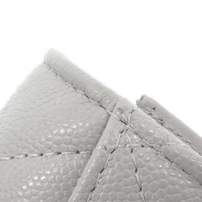 Pre-owned Chanel Gray Grained Calfskin Wallet (tri-fold) ()