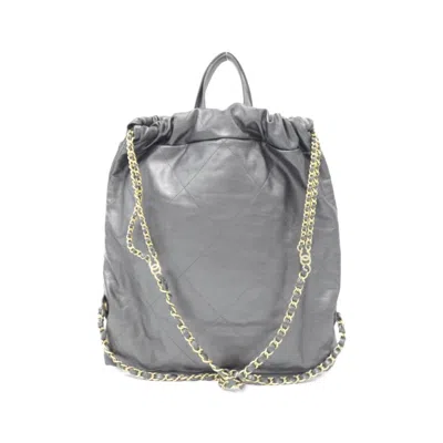Pre-owned Chanel Gray Leather Backpack ()